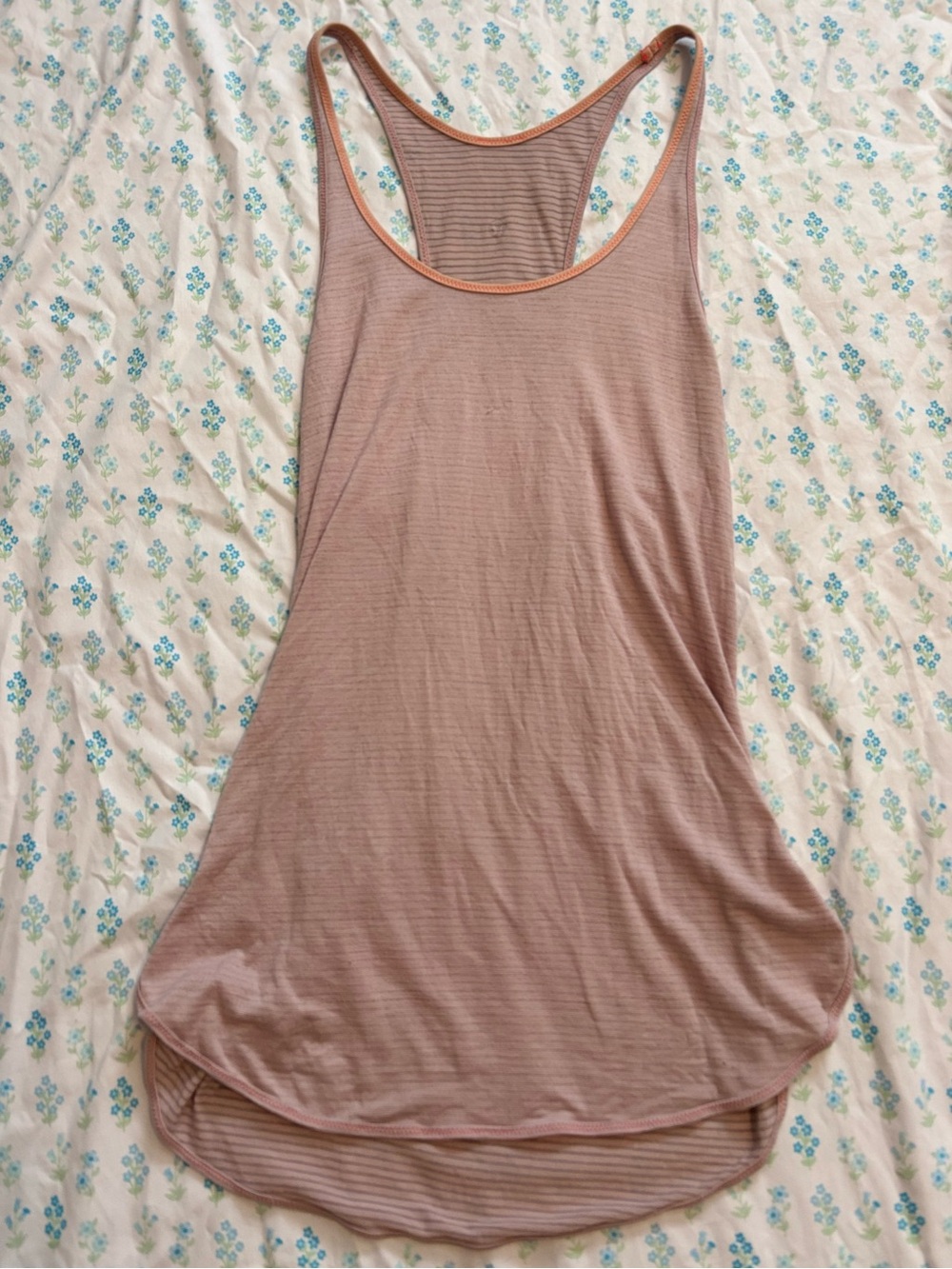 Lululemon vintage pink striped racer back tank top